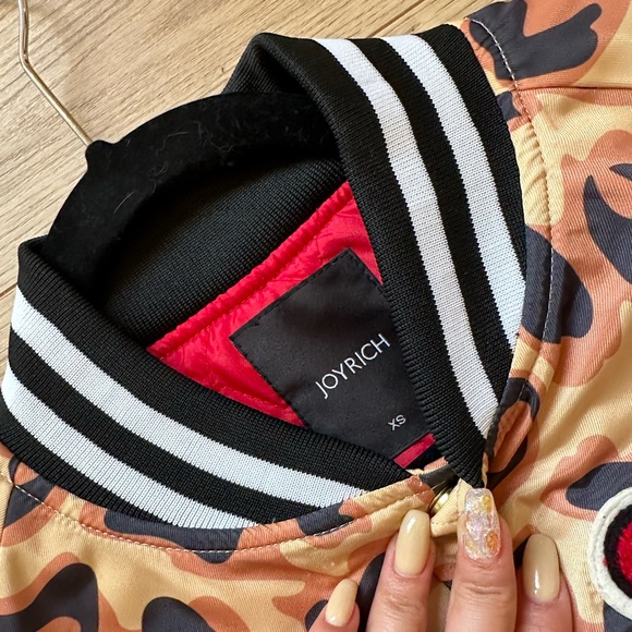 Joyrich Leopard Print Logo Puffer Bomber Jacket Men's XS - Picture 4 of 7